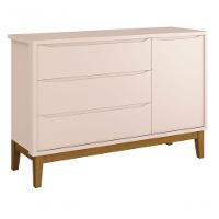 Jogo De Quarto Para Bebê Completo 3 Portas Classic New Rosa Fosco Com Madeira - Reller - 5