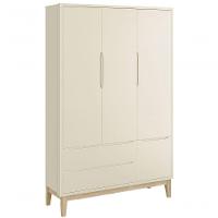 Jogo De Quarto Para Bebê Completo 3 Portas Classic New Areia Fosco Com Natural - Reller - 7