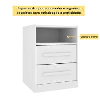 Mesa De Cabeceira Barcelona 2 Gavetas Tcil Neve - 6