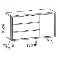 Jogo De Quarto Para Bebê Completo 3 Portas Théo New Branco Fosco Com Natural - Moveisaqui - 5