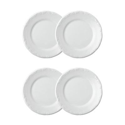 Jogo 4 Pratos Rasos Pomerode Brancos 25,6 Cm Porcelana Schmidt