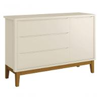 Jogo De Quarto Para Bebê Completo 3 Portas Classic New Areia Fosco Com Madeira - Reller - 5