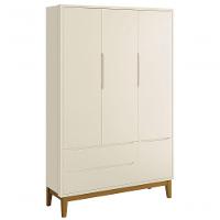 Jogo De Quarto Para Bebê Completo 3 Portas Classic New Areia Fosco Com Madeira - Reller - 7