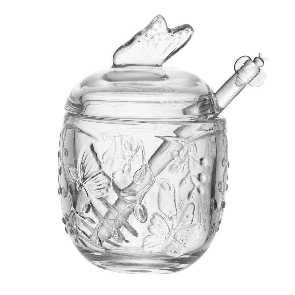 Kit Queijeira + Manteigueira + Meleira + Açucareiro De Cristal New Butterfly Lyor - 5