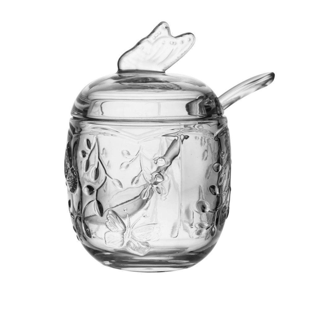 Kit Queijeira + Manteigueira + Meleira + Açucareiro De Cristal New Butterfly Lyor - 6