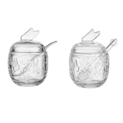 Kit Meleira e Açucareiro New Butterfly em Cristal Transparente para Mesa Lyor