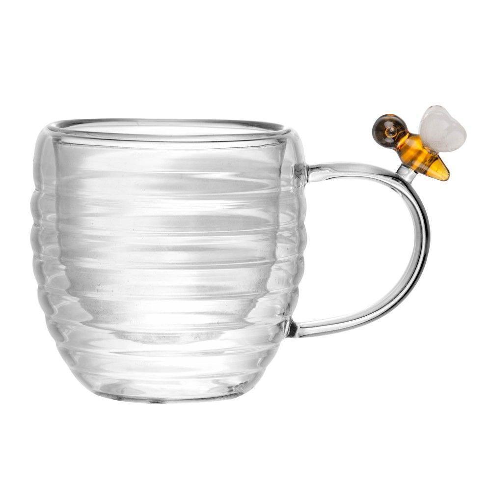 Conjunto 02 Xícaras De Chá 180 Ml Parede Dupla Lovely Bee Lyor - 2