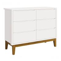 Jogo De Quarto Para Bebê Classic New Branco Fosco Com Madeira - Moveisaqui