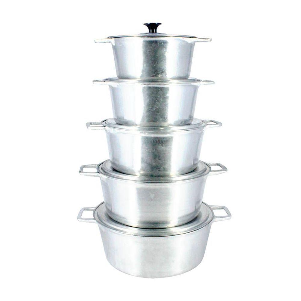 Jogo Caçarolas Panela Polida Alça Alumínio Fundido 16 a 24 - 1