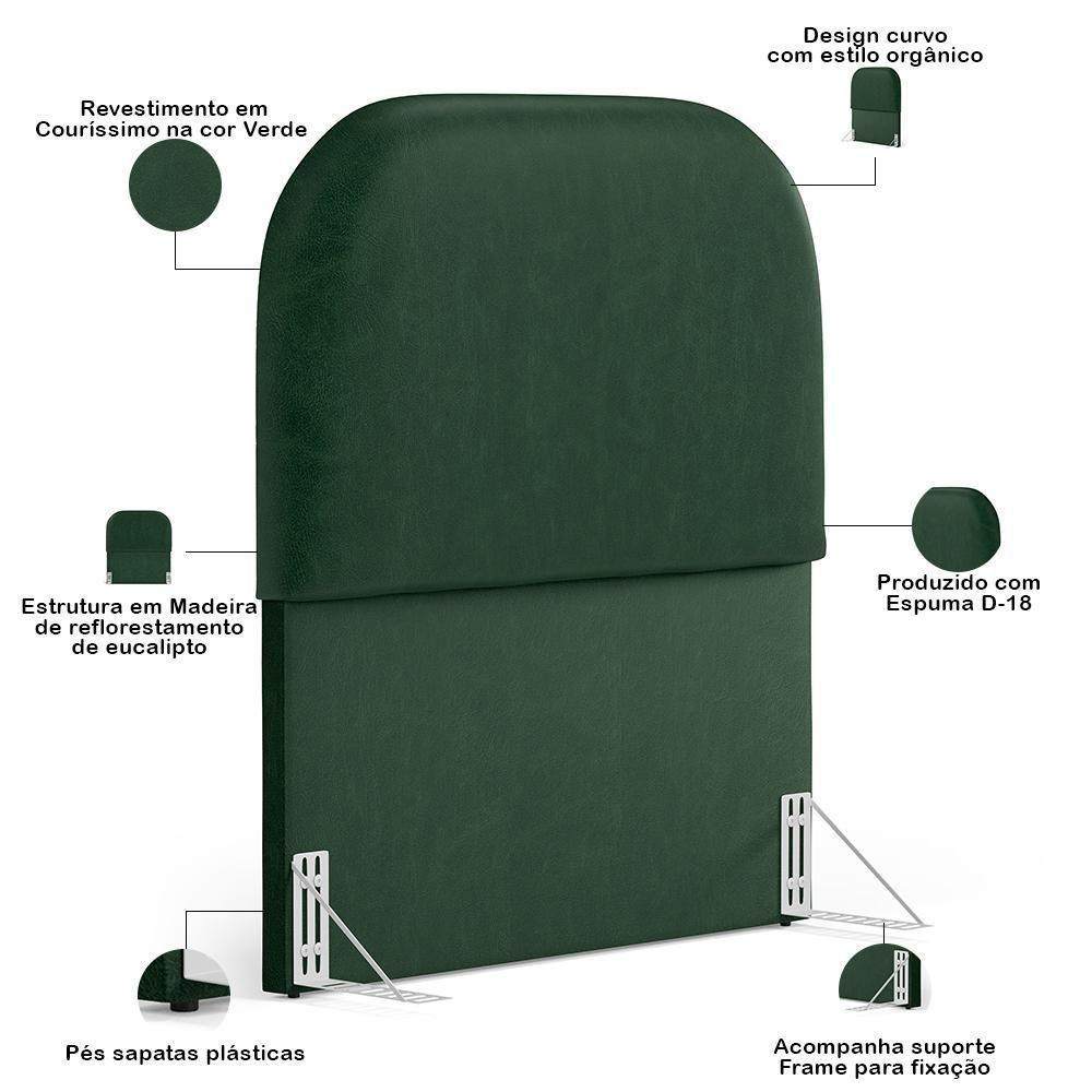 Cabeceira Cama Box 100cm Orgânica Lanna W01 Couríssimo Verde - Lyam Decor - 4