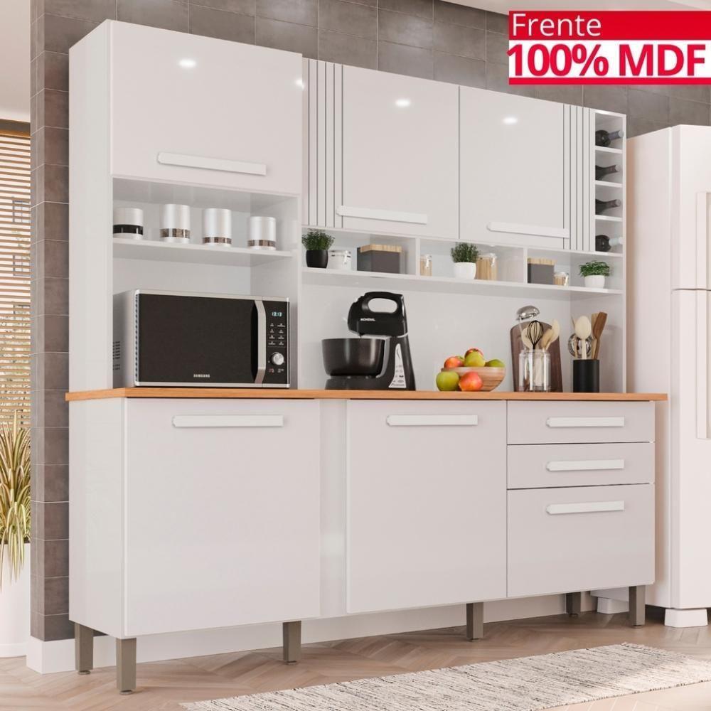 Cozinha 6 Portas 2 Gavetas Amanda - Tudo De Móveis Branco Neve - 2