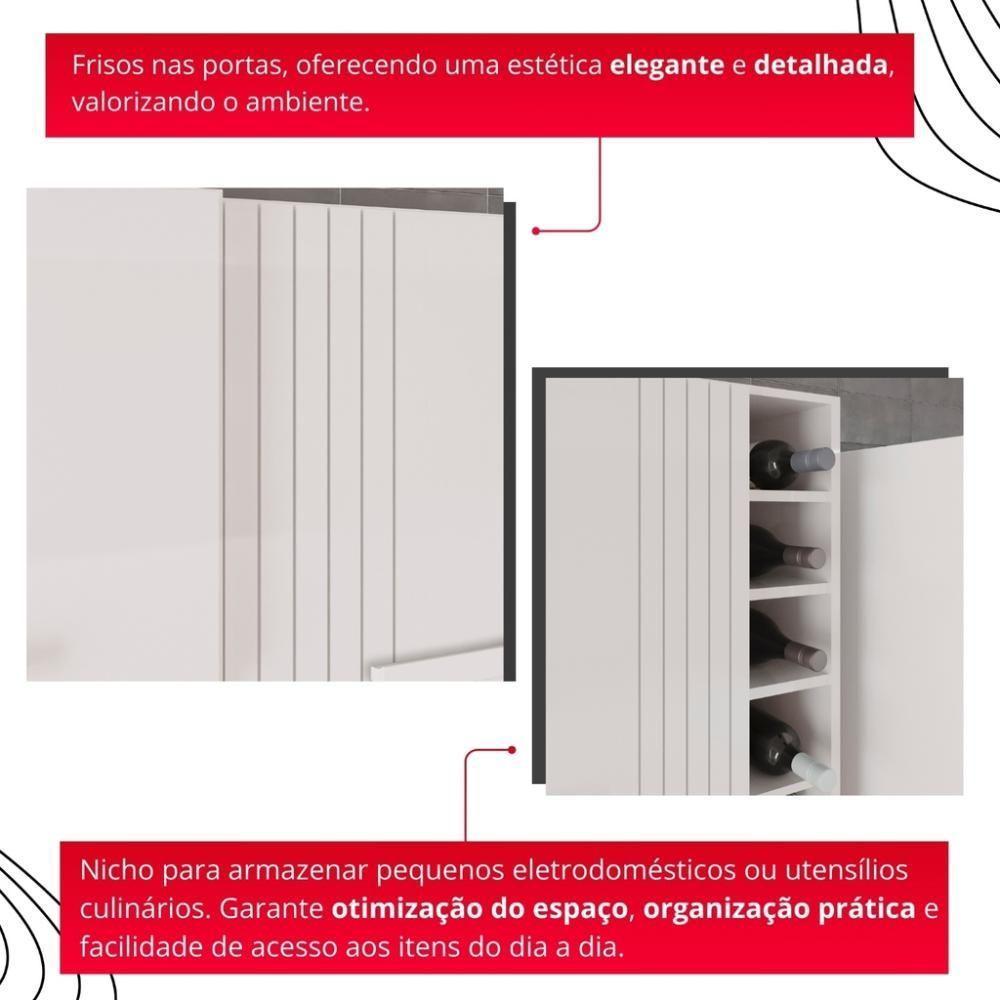 Cozinha 6 Portas 2 Gavetas Amanda - Tudo De Móveis Branco Neve - 5