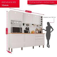 Cozinha 6 Portas 2 Gavetas Amanda - Tudo De Móveis Branco Neve - 3