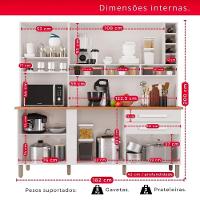 Cozinha 6 Portas 2 Gavetas Amanda - Tudo De Móveis Branco Neve - 10