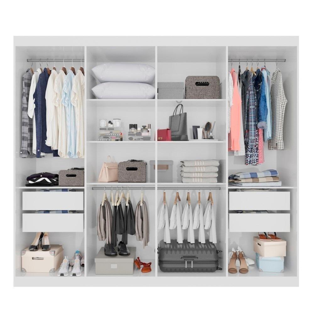 Guarda-roupa Casal 100% Mdf 8 Portas E 4 Gavetas Herrera Com Espelho Branco - 6