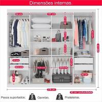 Guarda-roupa Casal 100% Mdf 8 Portas E 4 Gavetas Herrera Com Espelho Branco - 7