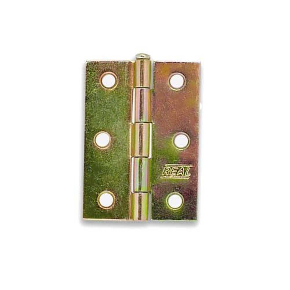 Dobradiça Pino Solto Bicromatizada 2,0 Cartela C- 3 Peças - Loth - 49x40mm - Chapa 1,20mm - 1