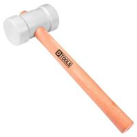 Martelo Borracha Branco 60mm Cabo Madeira - Ideal Para Calibrar Pneus - 1