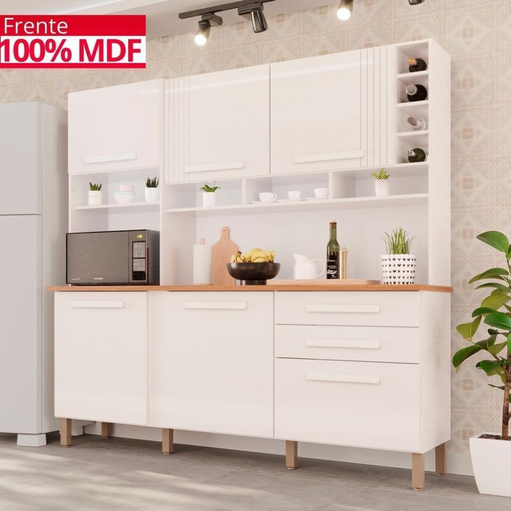 Cozinha 6 Portas 2 Gavetas ágata - Tudo De Móveis Branco Neve - 9
