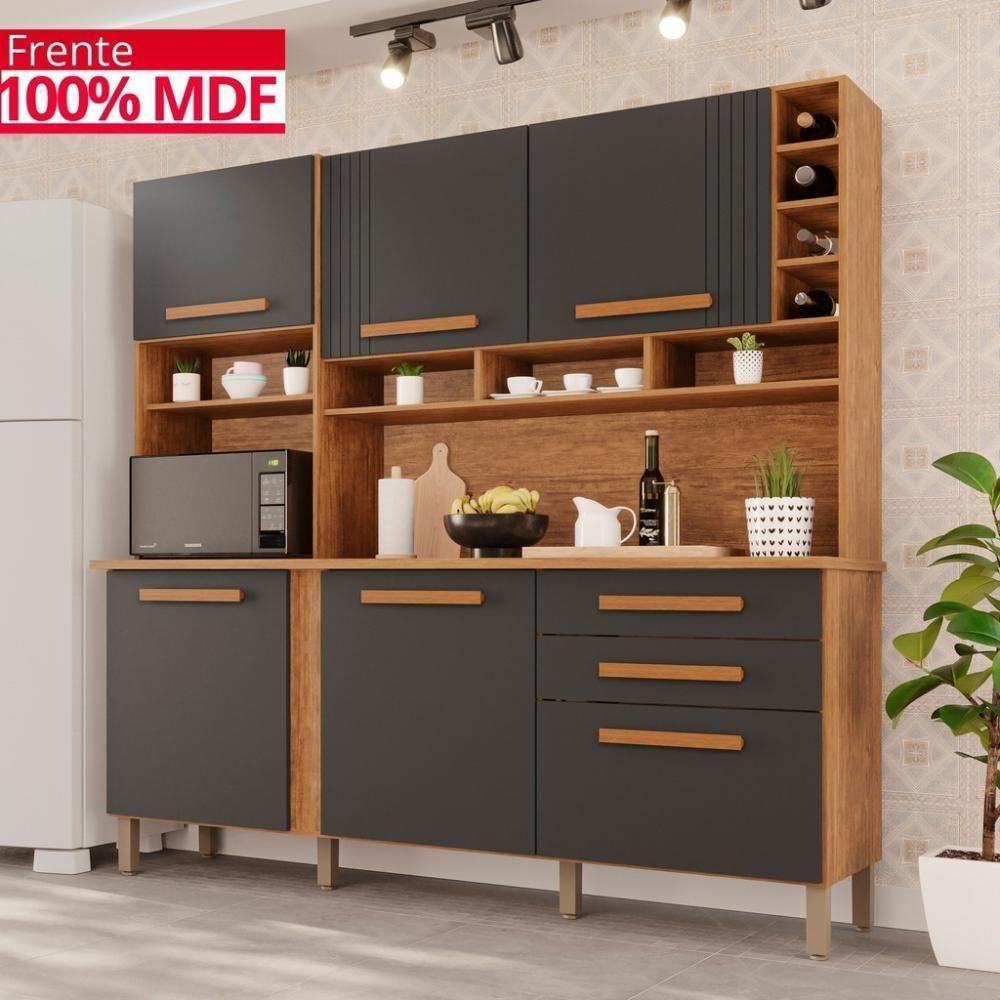 Cozinha 6 Portas 2 Gavetas ágata - Tudo De Móveis Branco Neve - 10