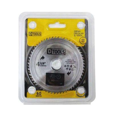 Serra Circular 110mm 60 Dentes Para Madeira - Lâmina Em Aço Carbono