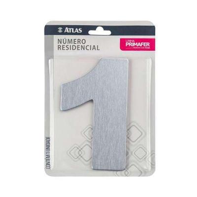 Número Residencial Adesivo Cromado 1 - Alumínio Acm - Fita 3m Vhb - Interno-externo