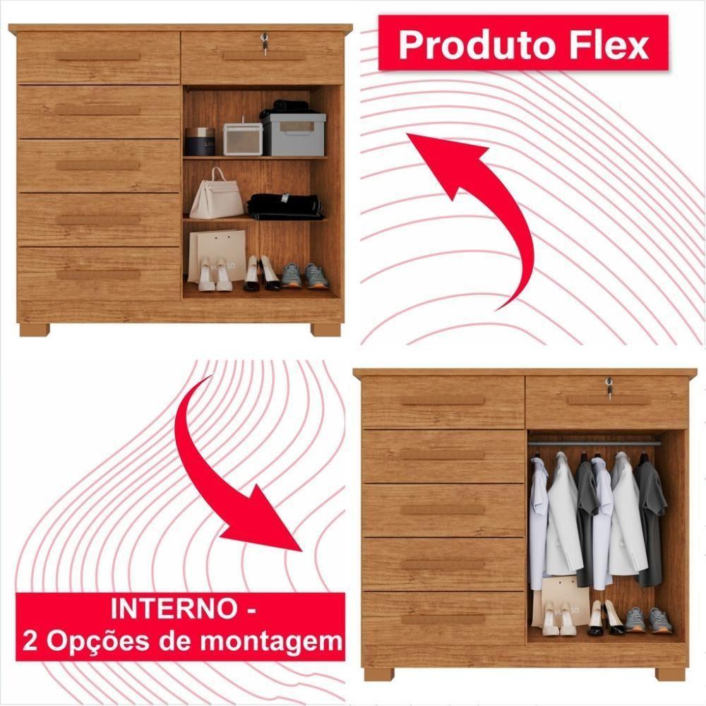 Cômoda 02 Portas 06 Gavetas E 01 Chave Itália Com Sapateira - Tudo De Móveis Cinamomo - 3