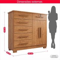 Cômoda 02 Portas 06 Gavetas E 01 Chave Itália Com Sapateira - Tudo De Móveis Cinamomo - 2