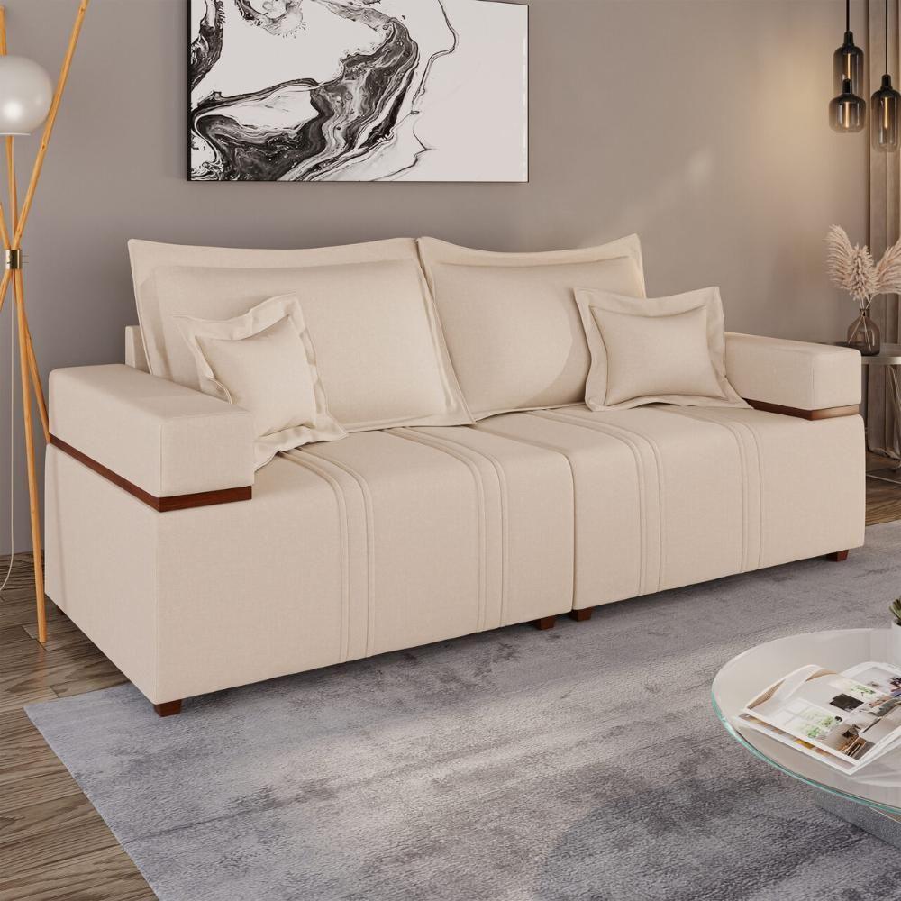 Sofá Na Caixa Bellagio 2 Lugares 2,00m Bege - 1