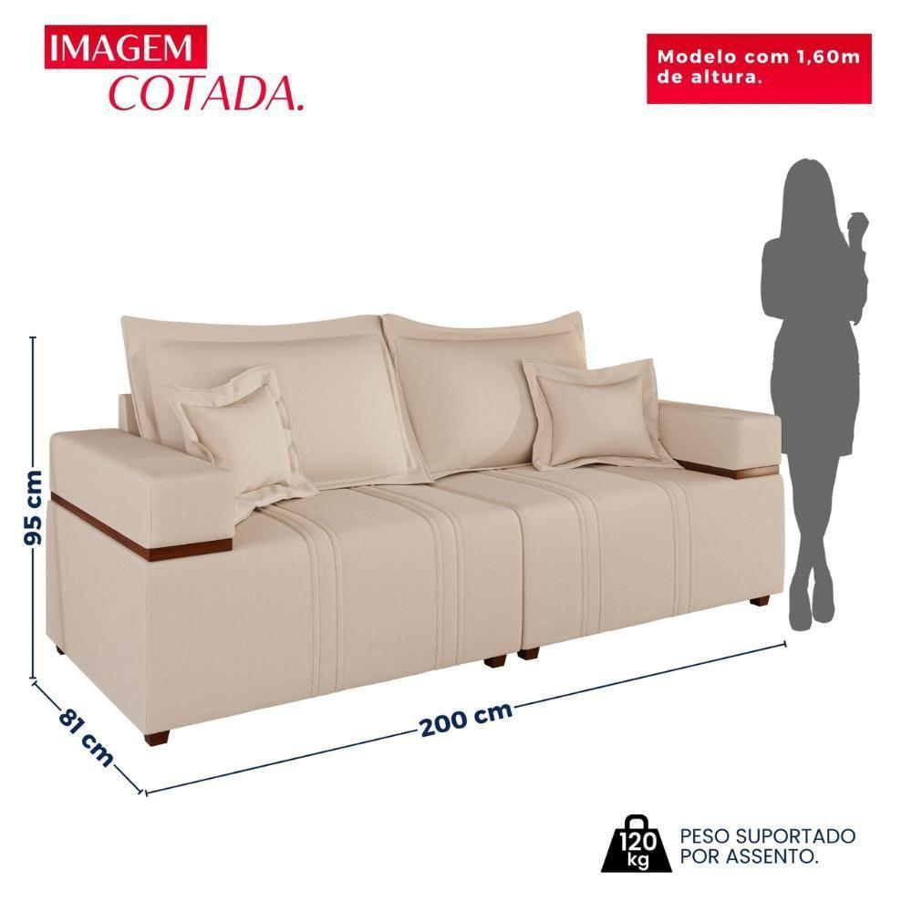 Sofá Na Caixa Bellagio 2 Lugares 2,00m Bege - 3