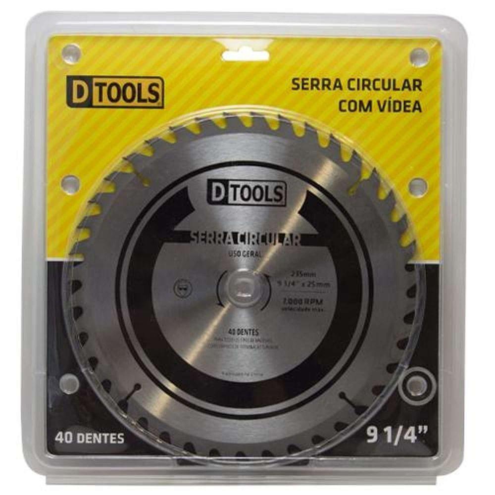 Serra Circular Vídea 9 1-4'' 40 Dentes - Corte Rápido - Dtools - 2