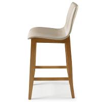 Banqueta Alta Estofada Para Cozinha Sala De Jantar Base Fixa Elis B05 Facto Bege - Lyam Decor - 5