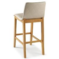 Banqueta Alta Estofada Para Cozinha Sala De Jantar Base Fixa Elis B05 Facto Bege - Lyam Decor - 6