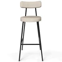 Banqueta Alta Bar Cozinha Sala De Jantar Estrutura Em Aço Milão L02 Linho Palha - Lyam Decor - 3