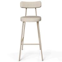 Banqueta Alta Bar Cozinha Sala De Jantar Aço Milão Arena L02 Linho Palha - Lyam Decor - 3