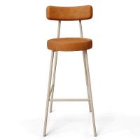 Banqueta Alta Bar Cozinha Sala De Jantar Aço Milão Arena L02 Couríssimo Canela - Lyam Decor - 3