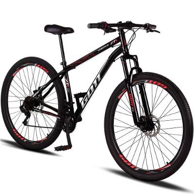 Bicicleta Aro 29 Aço Carbono Gott Vortex Rx 21v Com Suspensão E Freio A Disco Preto/vermelho