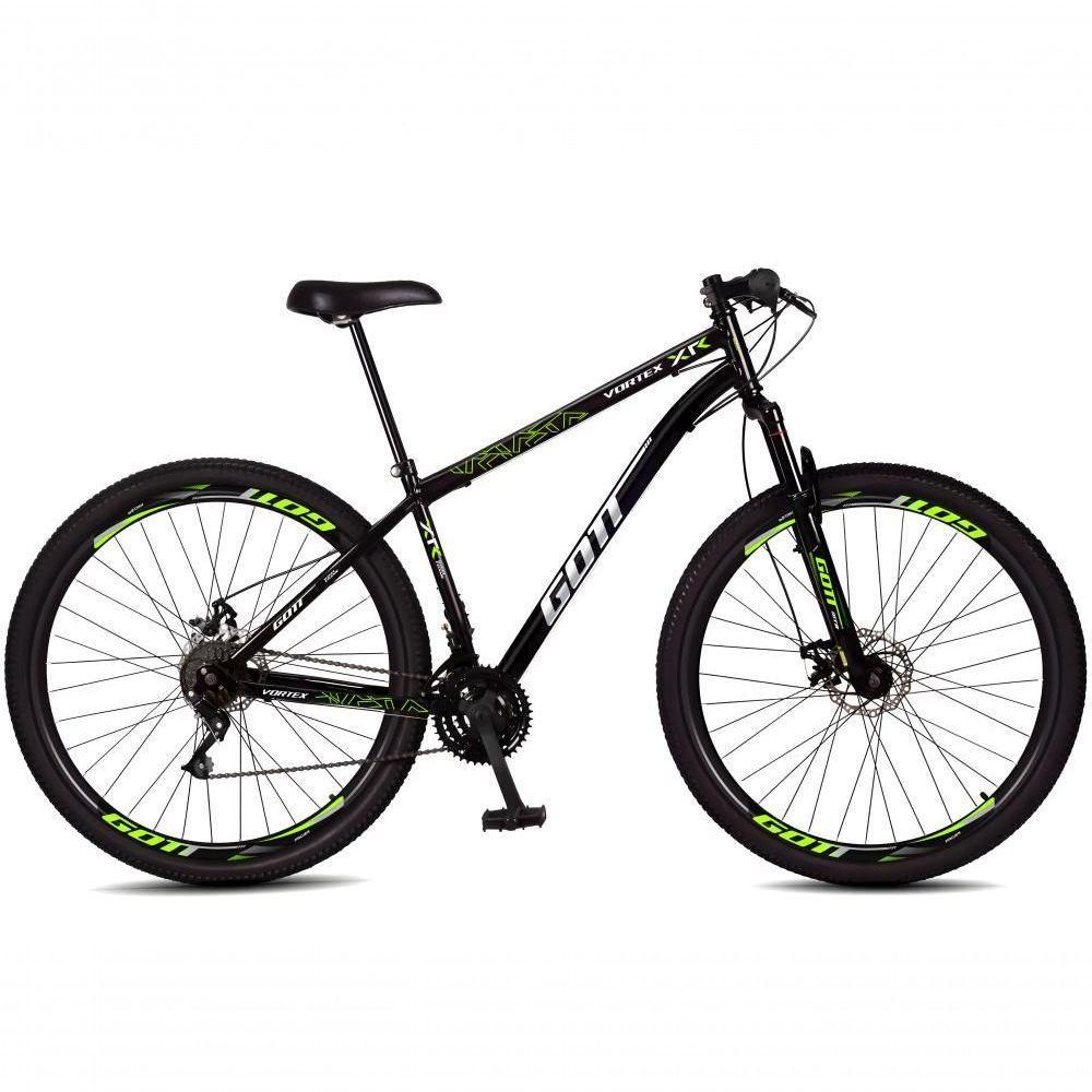 Bicicleta Aro 29 Aço Carbono Gott Vortex 21v Com Suspensão E Freio A Disco - Preto E Verde - 3