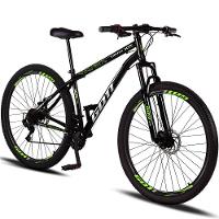 Bicicleta Aro 29 Aço Carbono Gott Vortex 21v Com Suspensão E Freio A Disco - Preto E Verde - 1