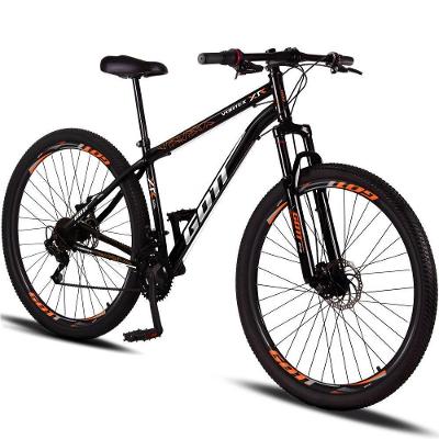 Bicicleta Aro 29 Aço Carbono Gott Vortex Rx 21v Com Suspensão E Freio A Disco Preto/laranja
