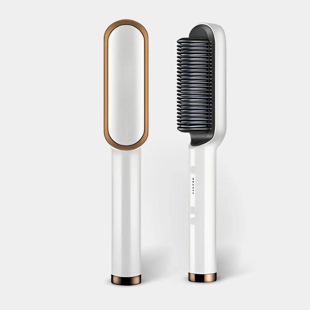 Escova Pente Alisadora Profissional Branca – Tecnologia, Estilo E Cabelos Perfeitos Em Minutos - Bivolt - 1