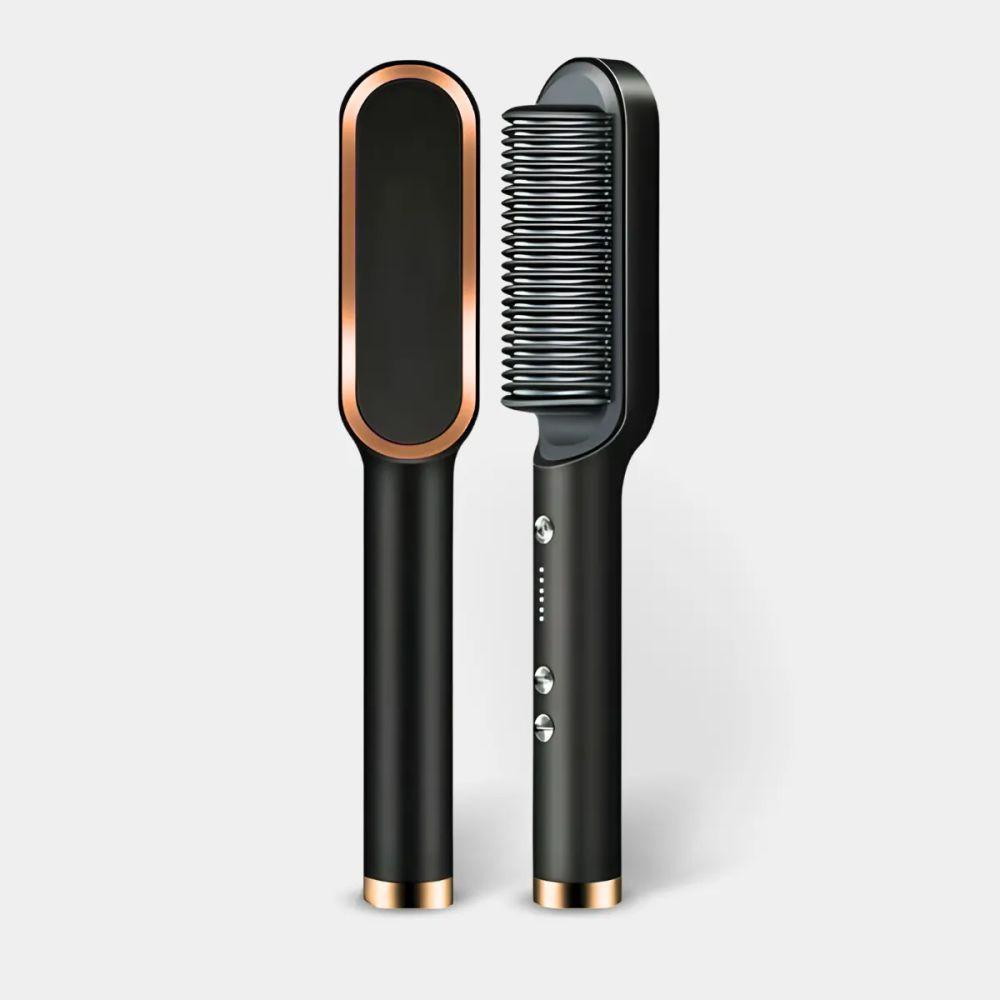 Escova Pente Alisadora Profissional Preta – Praticidade, Tecnologia E Cabelos Perfeitos Em Minutos - Bivolt - 1