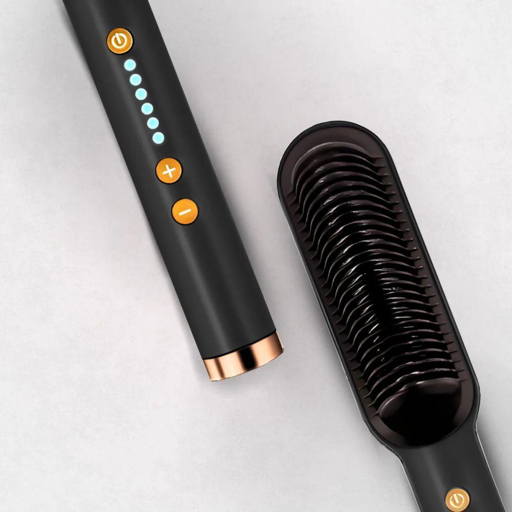 Escova Pente Alisadora Profissional Preta – Praticidade, Tecnologia E Cabelos Perfeitos Em Minutos - Bivolt - 2