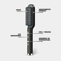 Escova Pente Alisadora Profissional Preta – Praticidade, Tecnologia E Cabelos Perfeitos Em Minutos - Bivolt - 5