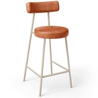 Banqueta Baixa Cozinha Sala Jantar Bancada Milão Arena L02 Couríssimo Camel - Lyam Decor - 1