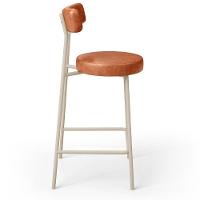 Banqueta Baixa Cozinha Sala Jantar Bancada Milão Arena L02 Couríssimo Camel - Lyam Decor - 6