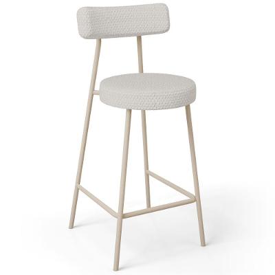 Banqueta Baixa Cozinha Sala Jantar Bancada Milão Arena L02 Bouclê Cru - Lyam Decor