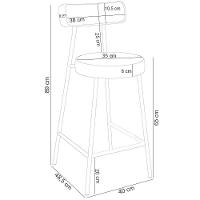 Banqueta Baixa Cozinha Sala Jantar Bancada Milão Arena L02 Bouclê Cru - Lyam Decor - 5
