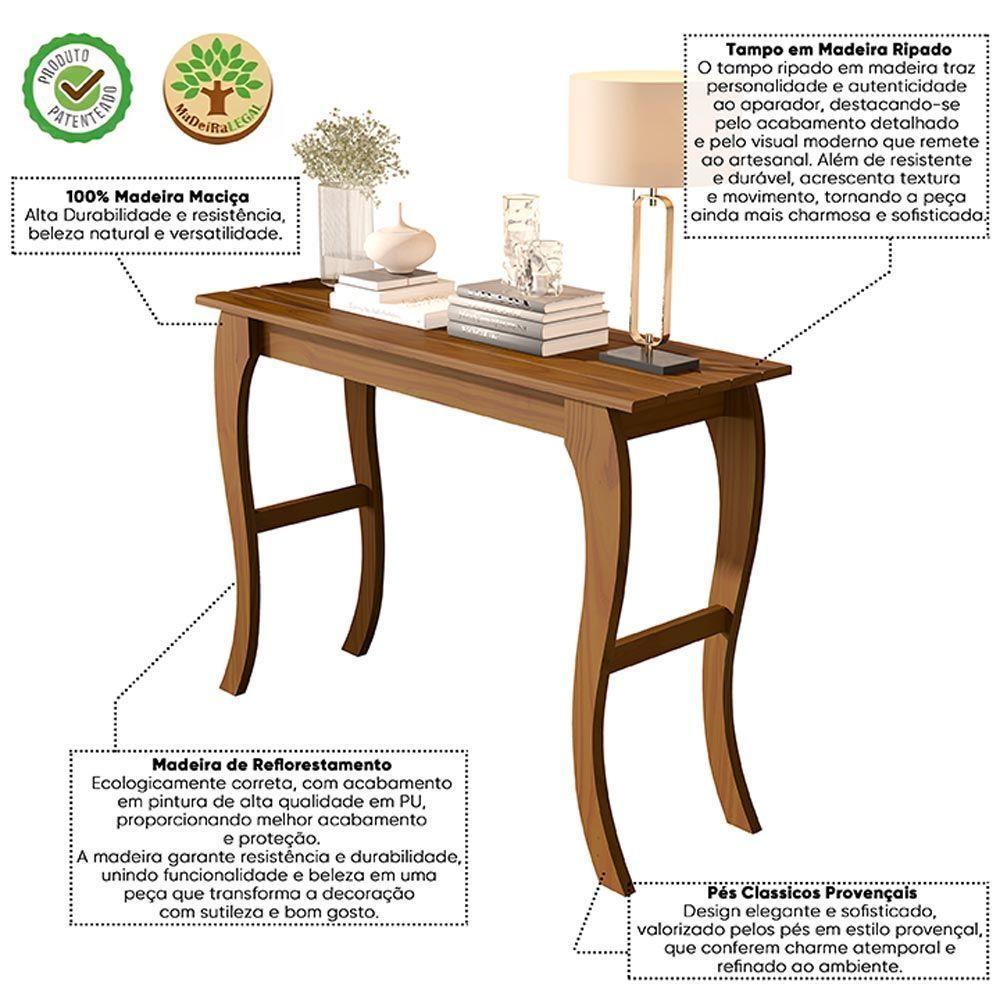 Aparador Rústico De Madeira Para Cantinho Do Café Castanho - 3