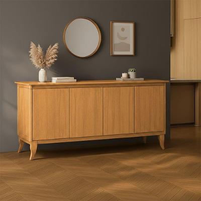 Aparador Buffet Monterrey Imbuia 4 Portas Vintage Design Retrô